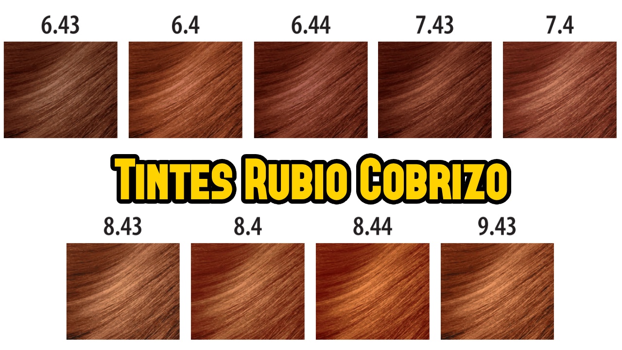 Carta de color de tintes rubio cobrizo