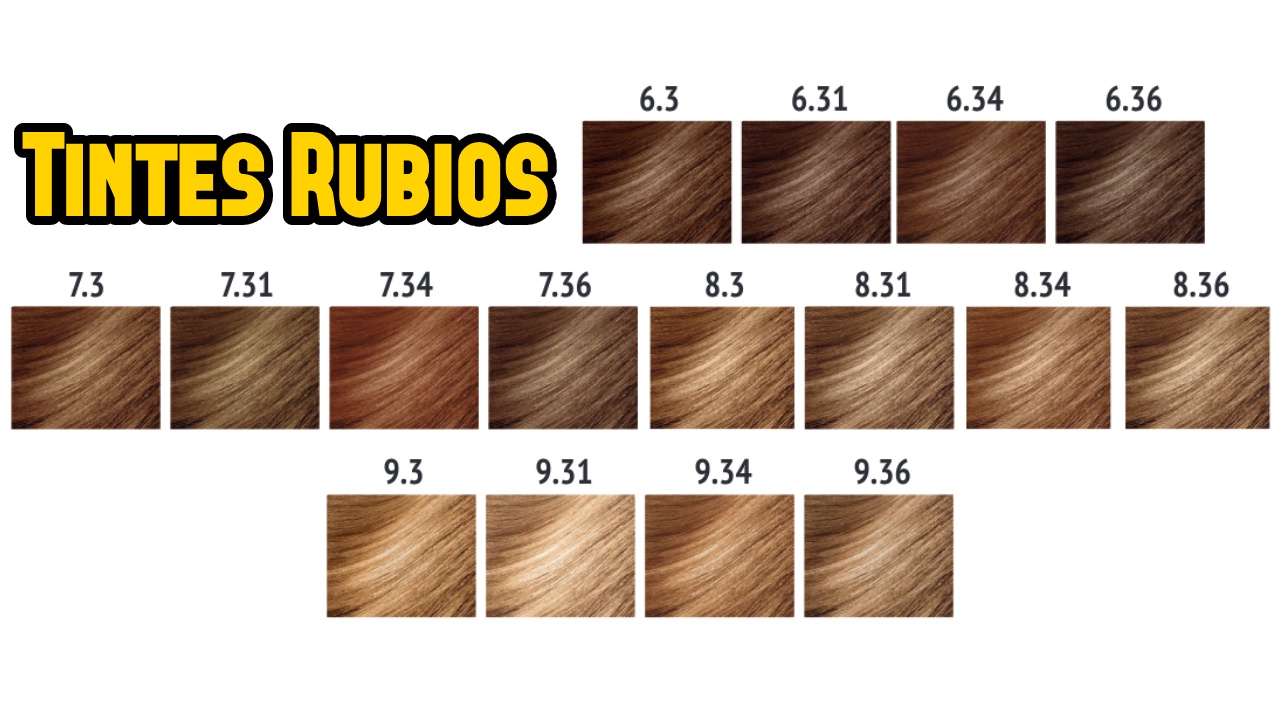 Carta de color de tintes rubio dorado