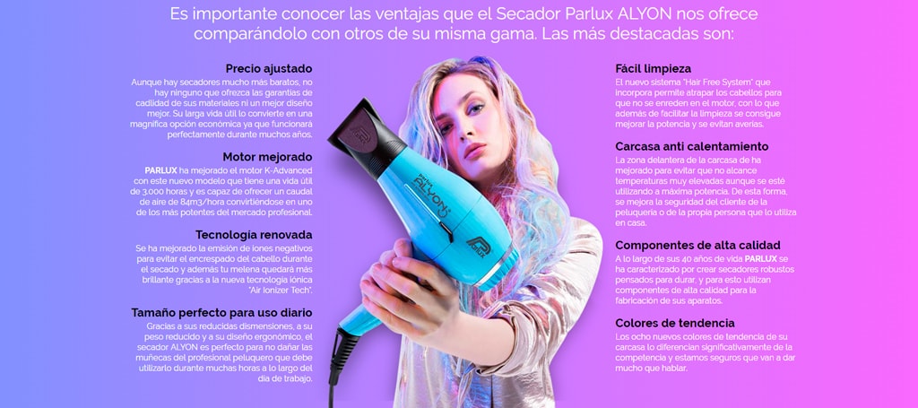 Secador profesional Parlux 3800 Ecofriendly - Potente, silencioso, con  tecnología Ionic & Ceramic®