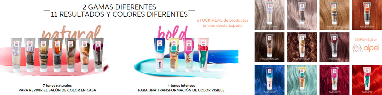 Haz click para ver la carta de colores de las mascarillas con pigmentos Color Fresh Mask de Wella