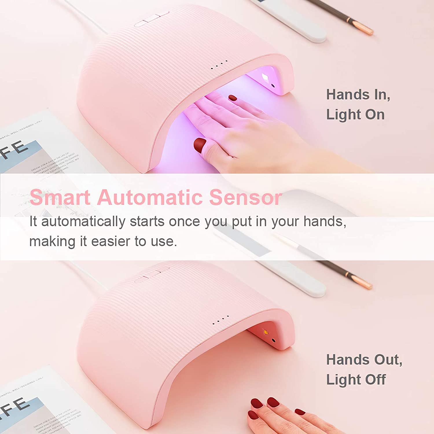 Lámpara para uñas con Encendido y desconexión automática