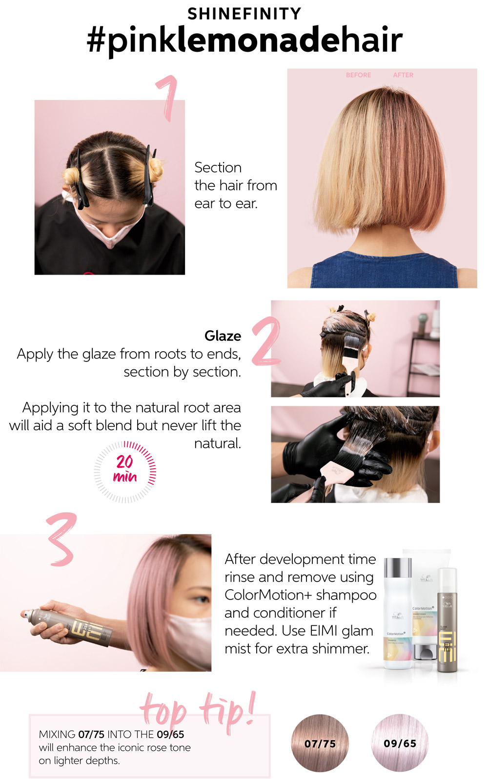 Como aplicar Wella Shinefinity #pinklemonadehair