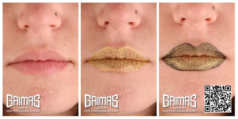 Tutorial labios dorados maquillaje Carnaval