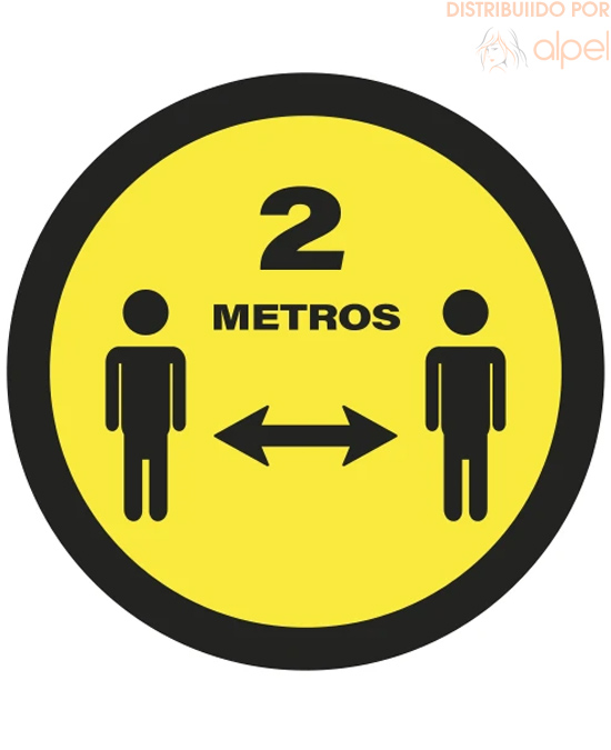 Comprar online Cartel Suelo Mantener Distancia Seguridad 2 Metros Amarillo disponible en stock Envío 24 hrs desde España