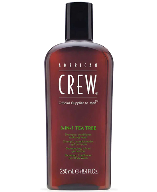 Comprar online Champú Acondicionador Gel Ducha Aceite Árbol Té American Crew 250 ml en la tienda alpel.es - Peluquería y Maquillaje