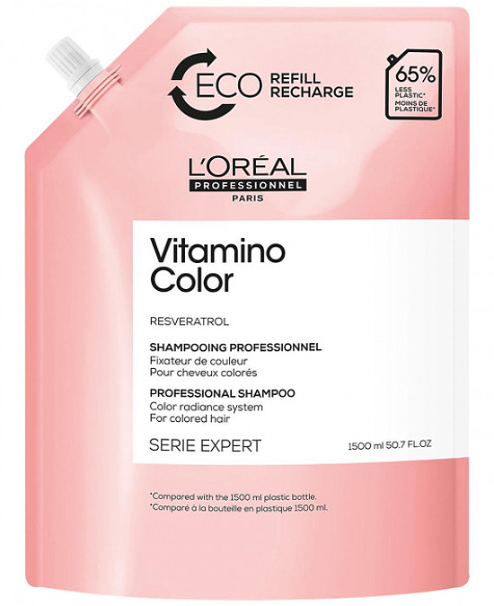 Champú L´Oreal Vitamino Color 1500 ml Recarga al mejor precio - Envíos 24 horas desde la tienda de la peluquería Alpel