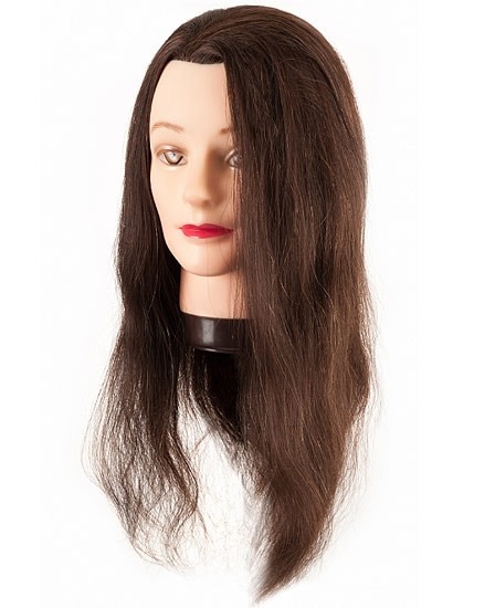 Maniquí Cabeza Cabello Natural 45 cm con soporte - Alpel