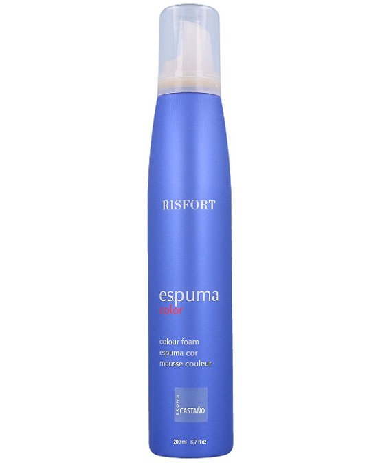 Comprar online Espuma Color Risfort 200 ml Castaño a precio barato en Alpel. Producto disponible en stock para entrega en 24 horas