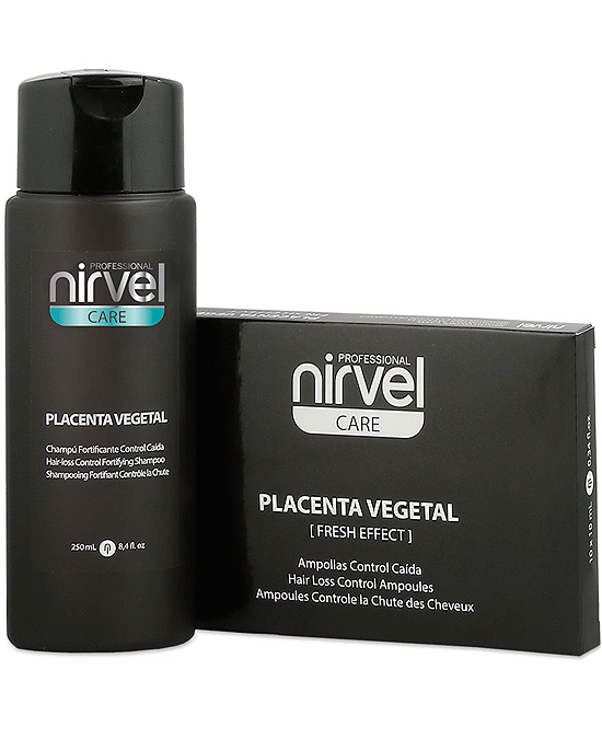 Comprar online Kit Control Caída Champú + Ampollas Placenta Vegetal Nirvel en la tienda alpel.es - Peluquería y Maquillaje