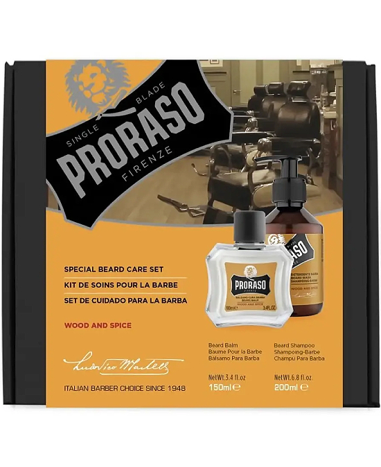 Comprar online Kit Cuidado Barba Proraso Fragancia Madera Champú + Bálsamo en la tienda alpel.es - Peluquería y Maquillaje