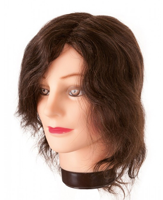 Maniquí Cabeza Cabello Natural 20-30 cm con soporte - Alpel