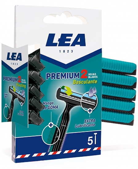 Maquinilla de Afeitar LEA Premium-2 Basculante 5 Unid - Alpel