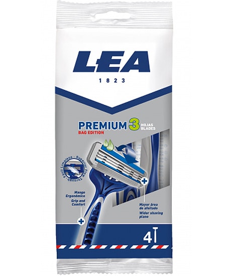 Maquinilla de Afeitar LEA Premium-3 4 Unid - Alpel