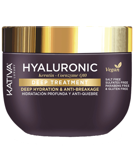 Comprar online Mascarilla Kativa Luxury Hyaluronic Deep Hydratation Anti-Breakage 300 ml en la tienda alpel.es - Peluquería y Maquillaje