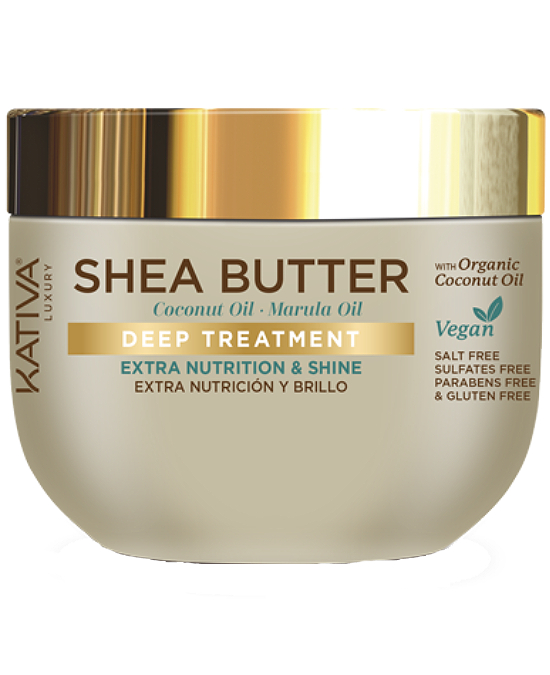 Comprar online Mascarilla Kativa Luxury Shea Butter Extra Nutrition Shine 300 ml en la tienda alpel.es - Peluquería y Maquillaje