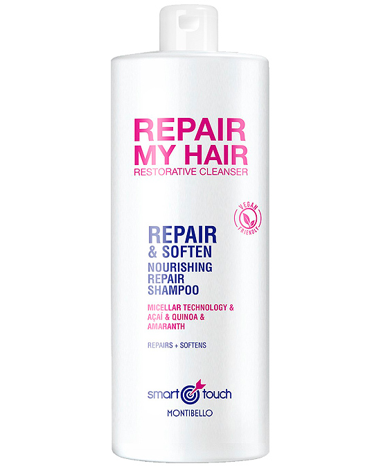 Comprar online Montibello Smart Touch Repair My Hair Shampoo 1000 ml a precio barato en la tienda Alpel