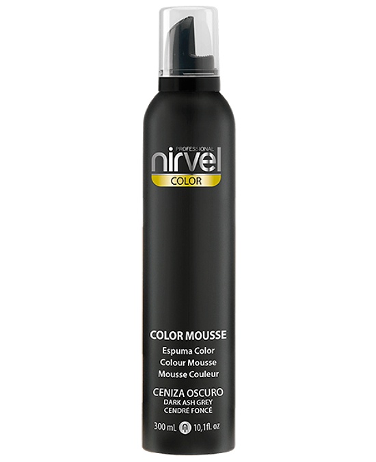 Compra la espuma de color Nirvel Color Mousse 300 ml Ceniza Oscuro a precio barato en la tienda de peluquería Alpel y recíbelo en tu casa en sólo 24 horas. Las mejores marcas de cosméticos.