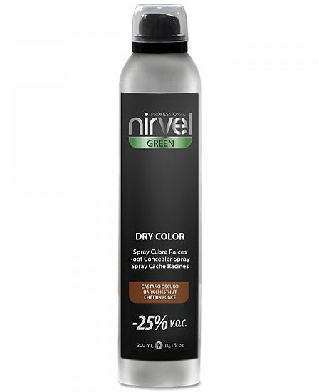 Nirvel Spray Retoca Raíces 300 ml Castaño Oscuro