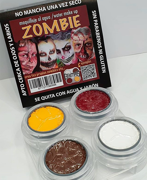 Paleta Maquillaje Zombie 4 Maquillajes Al Agua Grimas 12,5 € 🔥 Compra  online Envío 24 hrs
