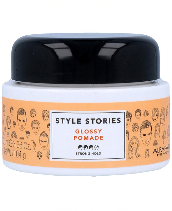 Comprar online Pomada Glossy Pomade Strong Hold Alfaparf Style Stories 100 ml en la tienda alpel.es - Peluquería y Maquillaje