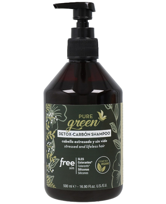 Comprar online Pure Green Detox Carbón Champú 500 ml en la tienda alpel.es - Peluquería y Maquillaje Comprar online Pure Green Detox Carbón Champú 500 ml en la tienda alpel.es - Peluquería y Maquillaje