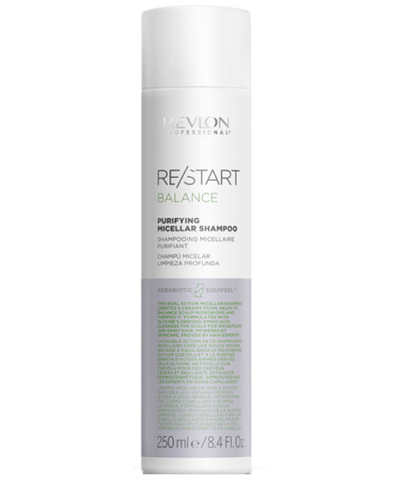 Comprar online Revlon Restart Balance Purifying Micellar Shampoo 250 ml en la tienda alpel.es - Peluquería y Maquillaje Comprar online Revlon Restart Balance Purifying Micellar Shampoo 250 ml en la tienda alpel.es - Peluquería y Maquillaje