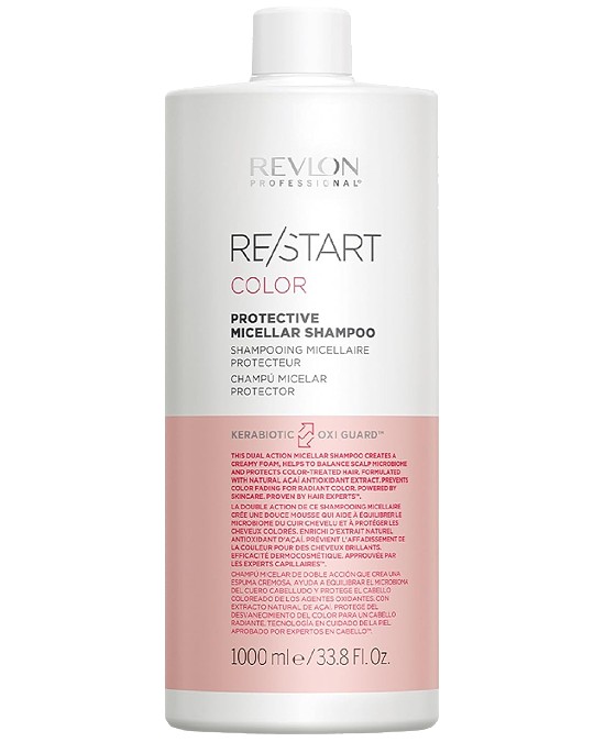 Comprar online Revlon Restart Color Protective Micellar Shampoo 1000 ml en la tienda alpel.es - Peluquería y Maquillaje