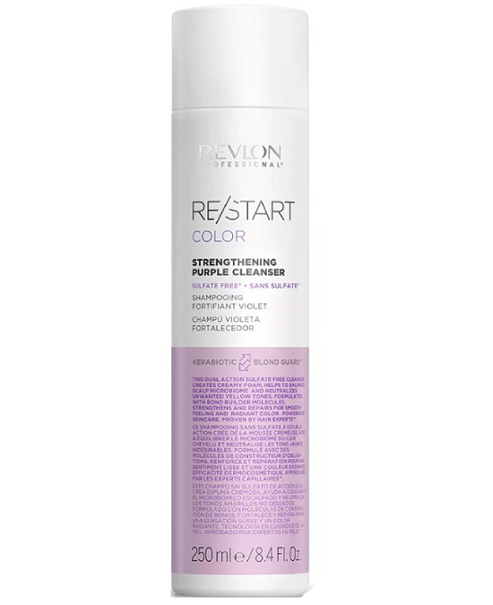 Comprar online Revlon Restart Color Strenthening Purple Cleanser 250 ml en la tienda alpel.es - Peluquería y Maquillaje