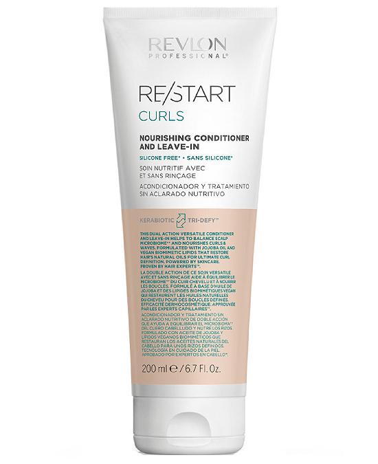 Comprar online Revlon Restart Curls Nourishing Conditioner And Leave-In 200 ml en la tienda alpel.es - Peluquería y Maquillaje