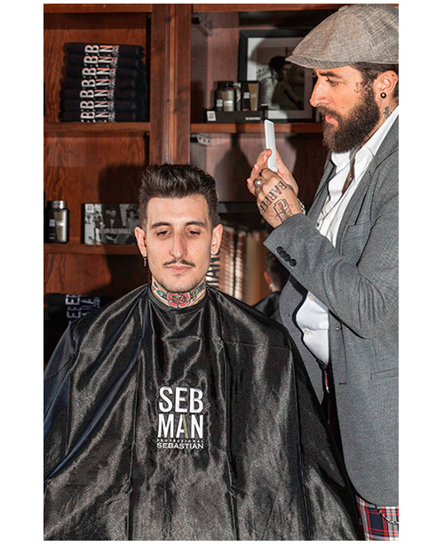 Comprar online SEBMAN THE CAPE Capa Barbería Negra en la tienda alpel.es - Peluquería y Maquillaje