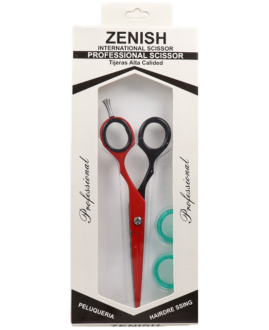 Comprar online Tijera Profesional 6 Zenish Metal Rojo Negro en la tienda alpel.es - Peluquería y Maquillaje