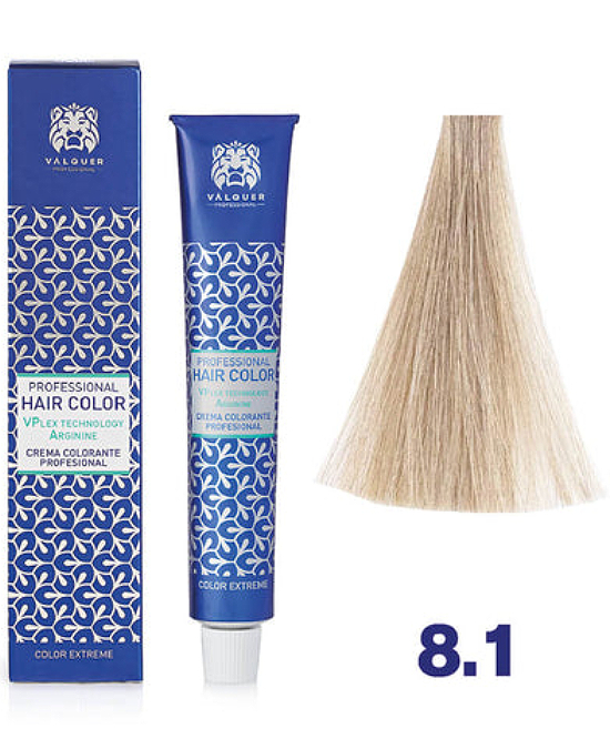 Comprar online Tinte Valquer Vplex 60 ml 8.1 Rubio Claro Ceniza en la tienda alpel.es - Peluquería y Maquillaje