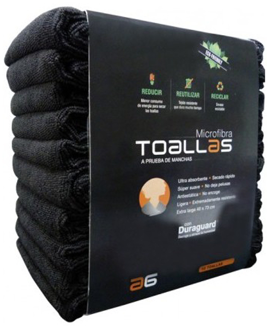 Toalla Microfibra 10 Unidades Asuer Negro - Precio barato Envío 24 hrs - Alpel Toalla Microfibra 10 Unidades Asuer Negro - Precio barato Envío 24 hrs - Alpel
