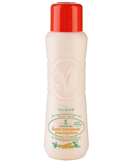 Comprar online Valquer Leche Hidratante Bronceadora Zanahorias Spf 6 500 ml en la tienda alpel.es - Peluquería y Maquillaje