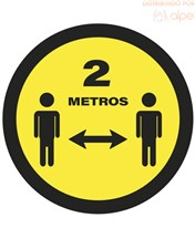 Comprar online Cartel Suelo Mantener Distancia Seguridad 2 Metros Amarillo disponible en stock Envío 24 hrs desde España