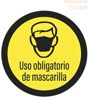 Comprar online Cartel Pared Usar Mascarilla Amarillo disponible en stock Envío 24 hrs desde España