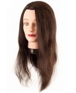 Maniquí Cabeza Cabello Natural 45 cm con soporte - Alpel