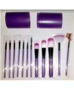 Estuche 12 Pinceles y Brochas Maquillaje Morado - Precio barato Envío 24 hrs